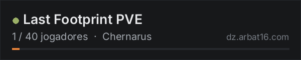 Last Footprint PVE na lista de servidores de DayZ da AR16