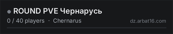 ROUND PVE Чернарусь on the AR16 DayZ server list