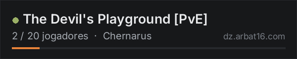 The Devil's Playground [PvE] na lista de servidores de DayZ da AR16