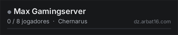 Max Gamingserver na lista de servidores de DayZ da AR16