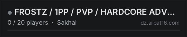 FROSTZ / 1PP / PVP / HARDCORE ADVENTURE on the AR16 DayZ server list