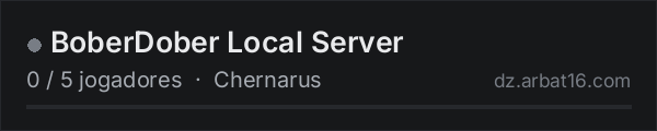 BoberDober Local Server na lista de servidores de DayZ da AR16