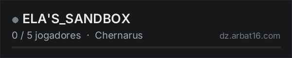 ELA'S_SANDBOX na lista de servidores de DayZ da AR16