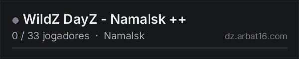 WildZ DayZ - Namalsk ++ na lista de servidores de DayZ da AR16