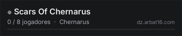 Scars Of Chernarus na lista de servidores de DayZ da AR16