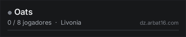 Oats na lista de servidores de DayZ da AR16