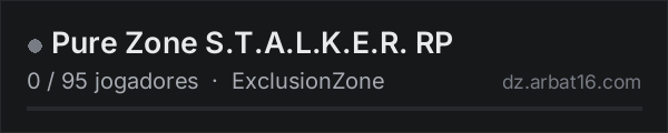Pure Zone S.T.A.L.K.E.R. RP na lista de servidores de DayZ da AR16