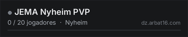 JEMA Nyheim PVP na lista de servidores de DayZ da AR16