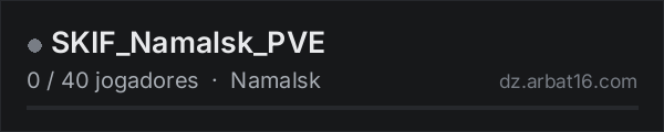 SKIF_Namalsk_PVE na lista de servidores de DayZ da AR16