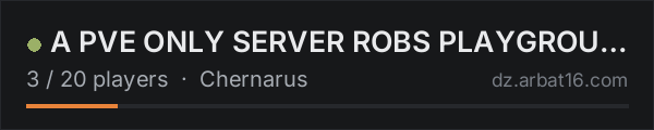 A PVE ONLY SERVER ROBS PLAYGROUND UK Hardcore, soft RP on the AR16 DayZ server list