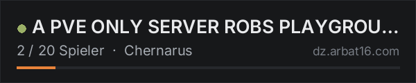 A PVE ONLY SERVER ROBS PLAYGROUND UK Hardcore, soft RP in der DayZ-Serverliste von AR16