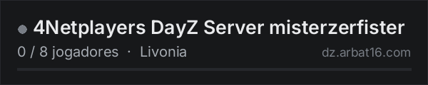 4Netplayers DayZ Server misterzerfister na lista de servidores de DayZ da AR16
