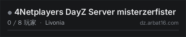 AR16 DayZ 服务器列表中的 4Netplayers DayZ Server misterzerfister