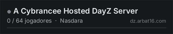 A Cybrancee Hosted DayZ Server na lista de servidores de DayZ da AR16