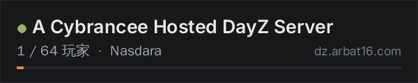 AR16 DayZ 服务器列表中的 A Cybrancee Hosted DayZ Server