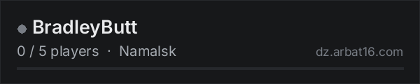 BradleyButt on the AR16 DayZ server list