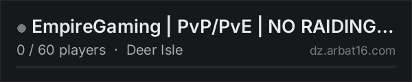 EmpireGaming | PvP/PvE | NO RAIDING | 4Man | 5OK START on the AR16 DayZ server list