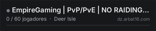 EmpireGaming | PvP/PvE | NO RAIDING | 4Man | 5OK START na lista de servidores de DayZ da AR16