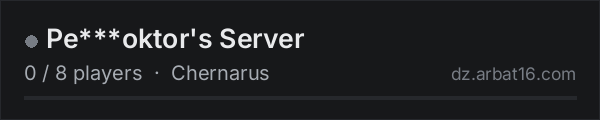 Pe***oktor's Server on the AR16 DayZ server list
