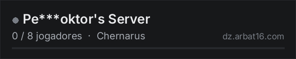 Pe***oktor's Server na lista de servidores de DayZ da AR16