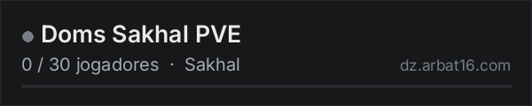 Doms Sakhal PVE na lista de servidores de DayZ da AR16