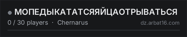 МОПЕДЫКАТАТСЯЯЙЦАОТРЫВАТЬСЯ on the AR16 DayZ server list