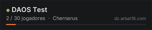 DAOS Test na lista de servidores de DayZ da AR16