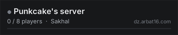Punkcake's server on the AR16 DayZ server list