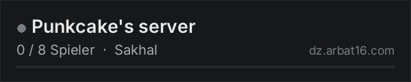 Punkcake's server in der DayZ-Serverliste von AR16