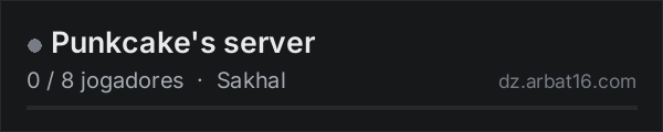 Punkcake's server na lista de servidores de DayZ da AR16