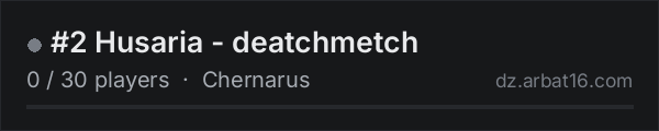 #2 Husaria - deatchmetch on the AR16 DayZ server list