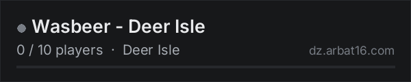 Wasbeer - Deer Isle on the AR16 DayZ server list