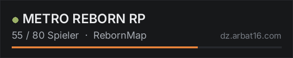 METRO REBORN RP in der DayZ-Serverliste von AR16