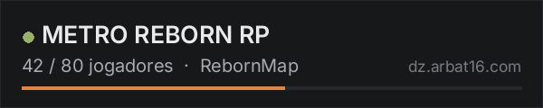 METRO REBORN RP na lista de servidores de DayZ da AR16