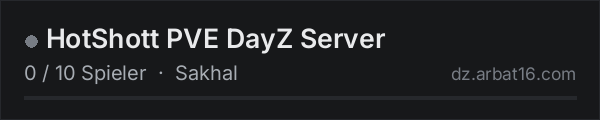 HotShott PVE DayZ Server in der DayZ-Serverliste von AR16