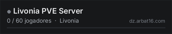 Livonia PVE Server na lista de servidores de DayZ da AR16