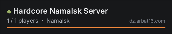 Hardcore Namalsk Server on the AR16 DayZ server list