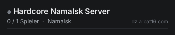 Hardcore Namalsk Server in der DayZ-Serverliste von AR16