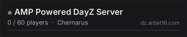 AMP Powered DayZ Server on the AR16 DayZ server list