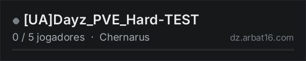 UADayz_PVE_Hard-TEST na lista de servidores de DayZ da AR16