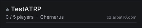 TestATRP on the AR16 DayZ server list