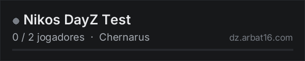 Nikos DayZ Test na lista de servidores de DayZ da AR16