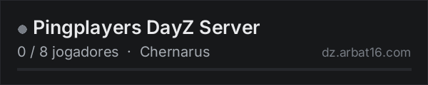 Pingplayers DayZ Server na lista de servidores de DayZ da AR16