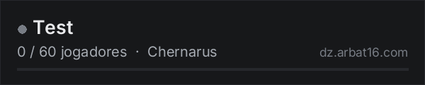 Test na lista de servidores de DayZ da AR16
