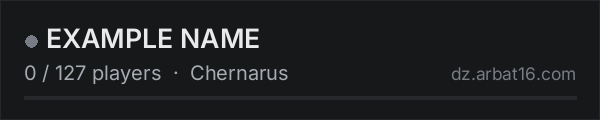 EXAMPLE NAME on the AR16 DayZ server list