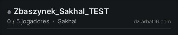 Zbaszynek_Sakhal_TEST na lista de servidores de DayZ da AR16