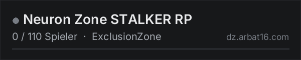 Neuron Zone STALKER RP in der DayZ-Serverliste von AR16