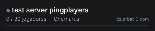 test server pingplayers na lista de servidores de DayZ da AR16