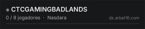 CTCGAMINGBADLANDS na lista de servidores de DayZ da AR16