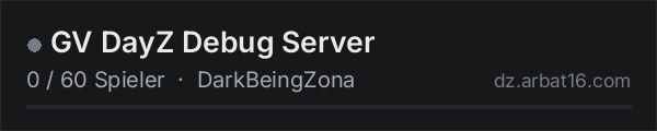 GV DayZ Debug Server in der DayZ-Serverliste von AR16